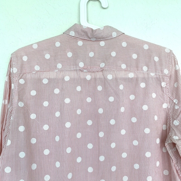 Gap Polka Dot Stripe Boyfriend Button Down Shirt - Picture 7 of 8